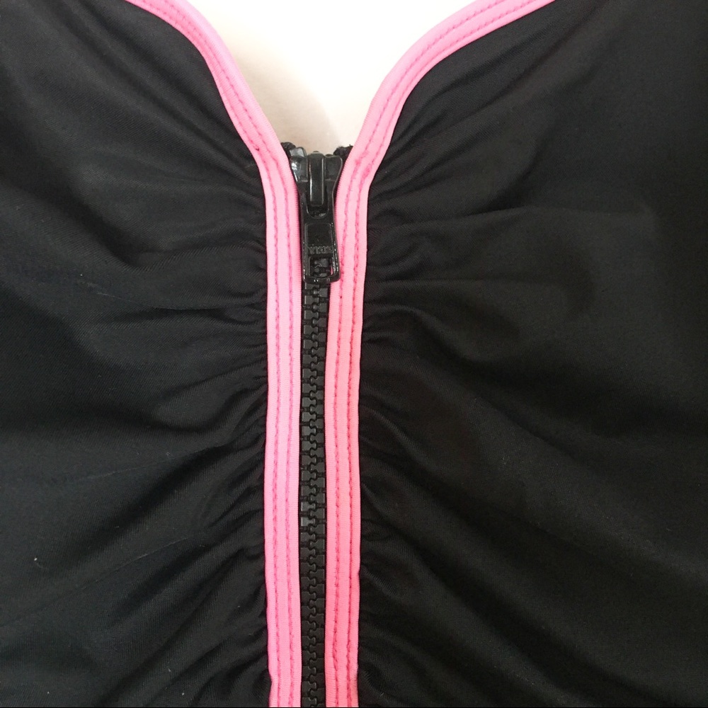 Reebok Half Zip One Piece Swimsuit Black Size 14 - Picture 6 of 13